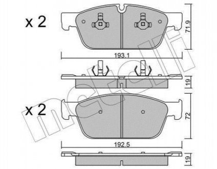 Комплект тормозных колодок (дисковых).) Metelli 22-0967-0