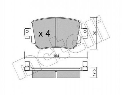 Колодки гальмівні (задні) Audi Q3/Skoda Octavia/Seat Leon/VW Golf/Caddy IV 14- Metelli 22-0980-0