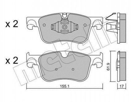 Купить Комплект тормозных колодок (дисковых).) Citroen C4 Metelli 22-0984-0 (фото1) подбор по VIN коду, цена 1124 грн.