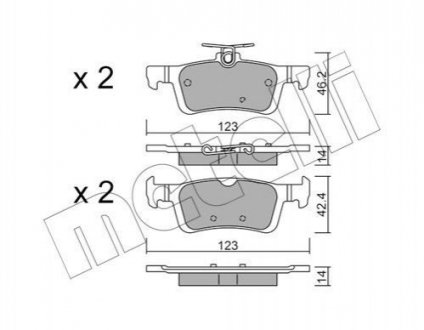 Колодки гальмівні (задні) Ford Fiesta 1.0 EcoBoost 17- Ford Fiesta Metelli 22-0986-1