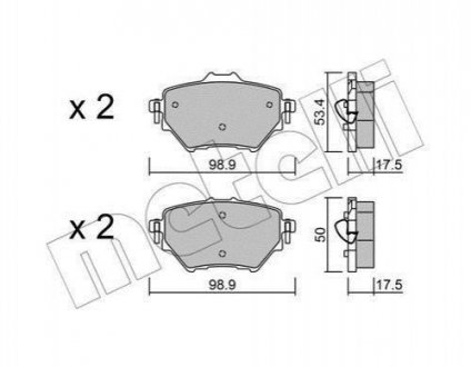 Комплект тормозных колодок (дисковых).) Citroen C4, Peugeot 308 Metelli 22-0987-0