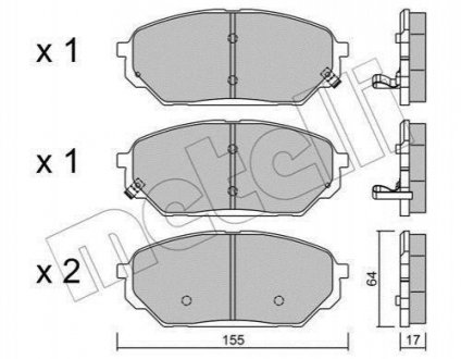 Комплект тормозных колодок (дисковых).) Hyundai IX55 Metelli 22-0999-0