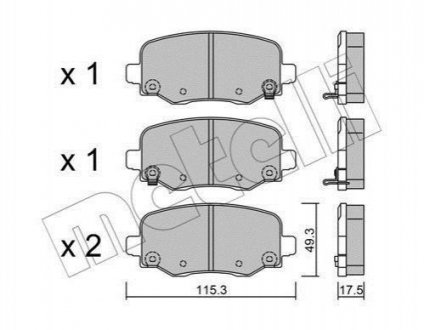 Комплект тормозных колодок (дисковых).) Metelli 22-1002-1