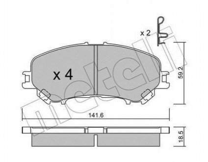 Комплект тормозных колодок (дисковых).) Nissan Qashqai, X-Trail Metelli 22-1010-0