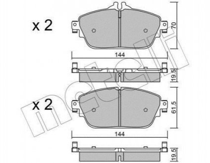 Комплект тормозных колодок (дисковых).) Mercedes CLA-Class, W205, S205, W246, C205, W213, S213, C124, C207, C238, A124, A207, A238 Metelli 22-1017-0