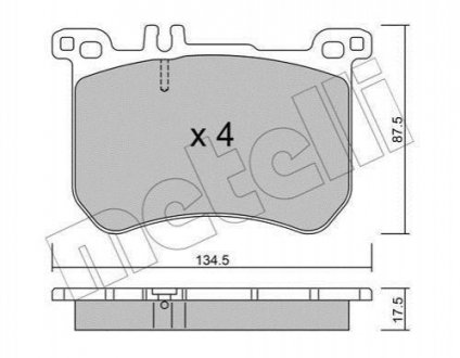 Комплект тормозных колодок (дисковых).) Mercedes W222 Metelli 22-1021-0