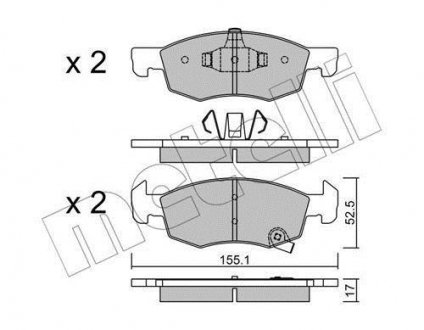 Комплект гальмівних колодок з 4 шт. дисків Opel Corsa Metelli 22-1034-0
