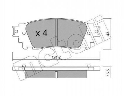 Купити Колодки гальмівні (задні) Lexus NX 14- Metelli 22-1041-0 (фото1) підбір по VIN коду, ціна 666 грн.