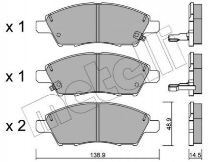 Комплект тормозных колодок (дисковых).) Nissan Micra Metelli 22-1079-0