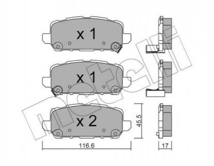 Колодки гальмівні (задні) Honda HR-V 14- Honda CR-Z, HR-V, Accord Metelli 22-1084-0