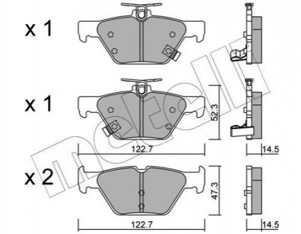 Купити Колодки гальмівні (задні) Subaru Impreza/Outback/Legacy 14- Subaru Outback Metelli 22-1087-0 (фото1) підбір по VIN коду, ціна 802 грн.