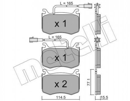 Комплект тормозных колодок Metelli 22-1099-0