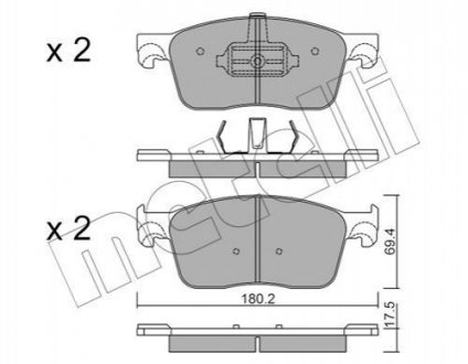 Купить Комплект тормозных колодок (дисковых).) Citroen Jumpy Metelli 22-1107-0 (фото1) подбор по VIN коду, цена 1646 грн.