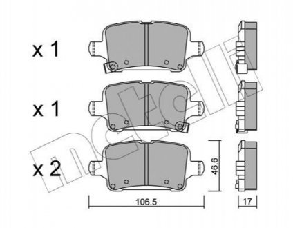 Колодки гальмівні (задні) Chevrolet Cruze 15-/Bolt 16-/Opel Astra K 15- Opel Astra Metelli 22-1116-0