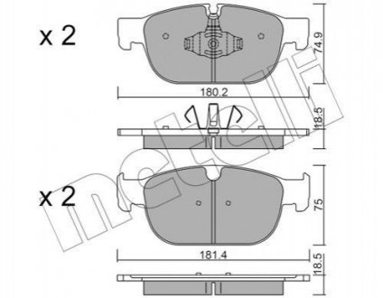 Комплект тормозных колодок (дисковых).) Volvo XC90, S90, XC60 Metelli 22-1120-0