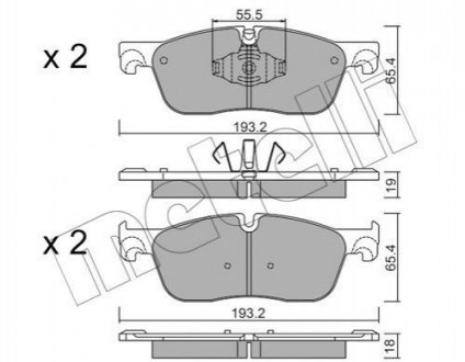 Комплект тормозных колодок Jaguar XE, XF Metelli 22-1123-1