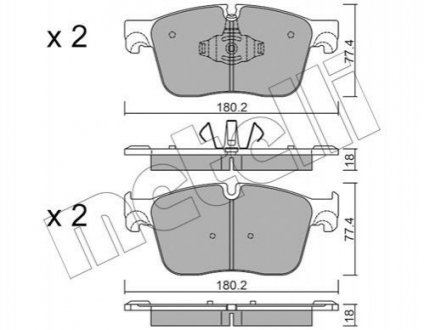 Комплект тормозных колодок Jaguar XE, XF Metelli 22-1124-0