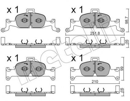 Тормозные колодки (передние) Audi A4 15-/A5 16-/A6 18-/A7 16-/Q5 16- Audi A4 Metelli 22-1126-0