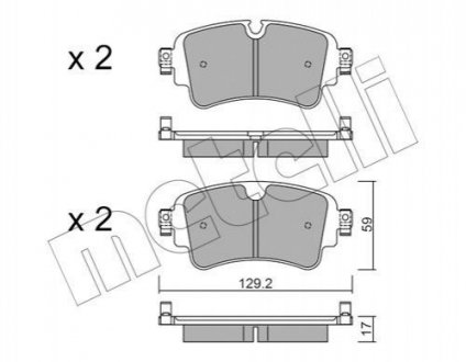 Купить Комплект тормозных колодок (дисковых).) Audi Q7, A4, Volkswagen Touareg Metelli 22-1129-0 (фото1) подбор по VIN коду, цена 948 грн.