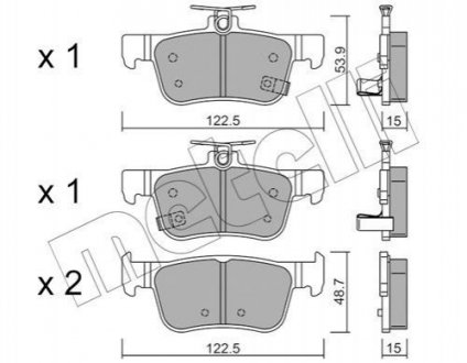 Комплект гальмівних колодок (дискових) Honda Civic Metelli 22-1131-0