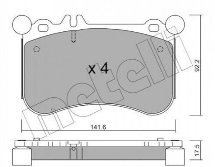 Комплект тормозных колодок (дисковых).) Mercedes CLS-Class, C216, W221, S212 Metelli 22-1133-0