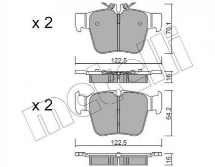 Комплект тормозных колодок (дисковых).) Mercedes W205, S205, GLC-Class, C205 Metelli 22-1135-0