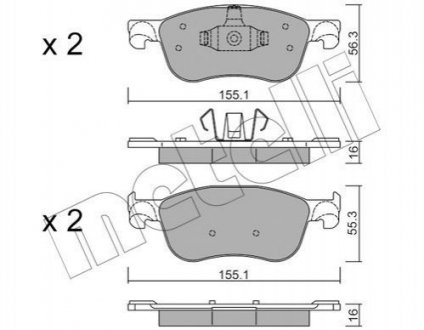 Купити Колодки гальмівні (передні) Ford Fiesta VII 1.0-1.5 17- Ford Fiesta Metelli 22-1142-0 (фото1) підбір по VIN коду, ціна 919 грн.