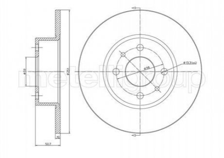 Диск тормозной Lancia Thema, Fiat Croma, Lancia Delta, Fiat Grande Punto Metelli 23-0193C