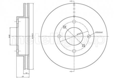 Диск тормозной Metelli 23-0249C