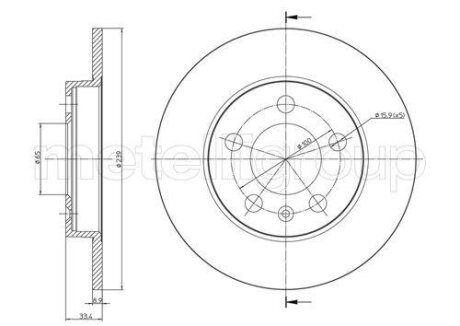 Купити Диск гальмівний (задній) Audi A3/TT 96-06/Skoda Octavia/VW Golf 98-06 (239x9) (з покр) (повний) Metelli 23-0742C (фото1) підбір по VIN коду, ціна 661 грн.