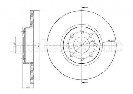 Диск гальмівний (передній) Fiat Grande Punto 05-/Opel Corsa D 06-14 (257x12) Fiat Punto, Grande Punto Metelli 23-0858C