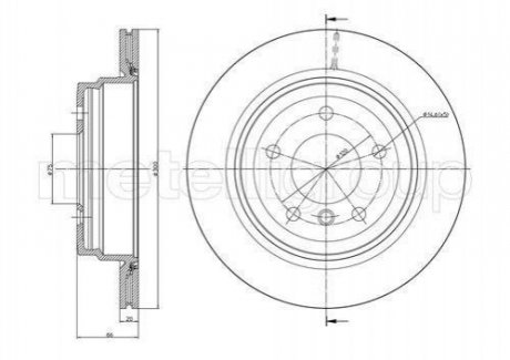 Тормозной диск BMW E91, F20, X1, E90, E81, E92, E93, E82, E88, F30, F31 Metelli 23-0871C