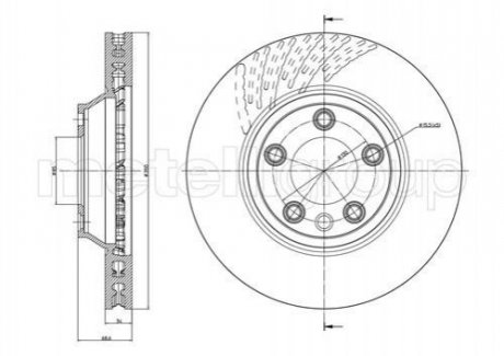 Диск гальмівний Porsche Cayenne, Audi Q7, Porsche Panamera, Volkswagen Touareg Metelli 23-0882C