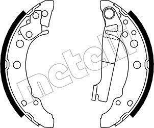 Колодки гальмівні (задні) Audi 80/A2/VW Golf I-II/Jetta I-II/Passat/Polo 74-05 (барабанні) (180x31) Metelli 53-0465