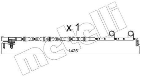 Датчик зносу гальмівних колодок (передніх) Land Rover Range Rover IV 3.0-5.0 D 12- (L=1425mm) Metelli su.316