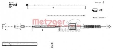 Трос акселератора Renault 19, Espace, Clio, Twingo, Safrane METZGER 10.0382