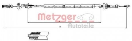 Купити Трос акселератора Volkswagen Golf METZGER 10.0904 (фото1) підбір по VIN коду, ціна 898 грн.