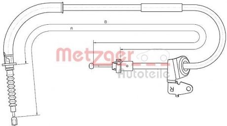 Купить Трос ручного тормоза Mini Cooper METZGER 104302 (фото1) подбор по VIN коду, цена 580 грн.