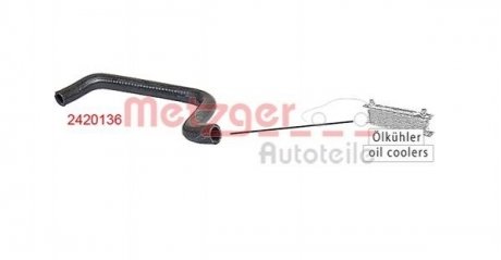 Купити Шланг гумовий Mercedes W901, W902, W903, W904 METZGER 2420136 (фото1) підбір по VIN коду, ціна 266 грн.