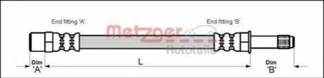 Купити Шланг гальмівний Mercedes Vito, V-Class METZGER 4110579 (фото1) підбір по VIN коду, ціна 377 грн.