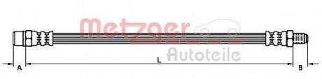 Купить Шланг тормозной Volvo V70, S60 METZGER 4113678 (фото1) подбор по VIN коду, цена 316 грн.