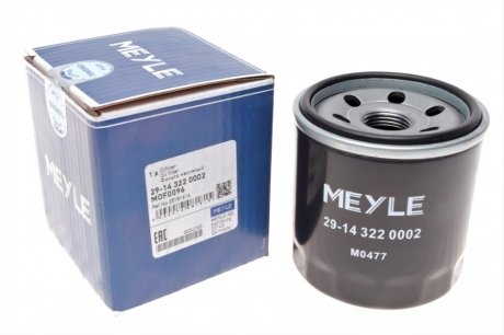 Купити Фільтр оливи Chevrolet Aveo MEYLE 29-14 322 0002 (фото1) підбір по VIN коду, ціна 217 грн.