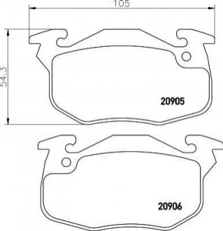 Тормозные колодки передние PEUGEOT 106 1.4-1.6 96- MINTEX mdb1807