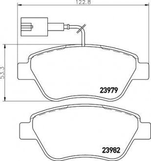 Купити Колодки гальмівні дискові Fiat Panda, Punto, Grande Punto, Alfa Romeo Mito, Lancia Musa, Fiat Doblo, 500, Citroen Nemo, Peugeot Bipper MINTEX mdb2239 (фото1) підбір по VIN коду, ціна 774 грн.