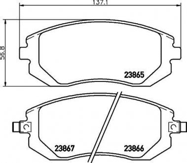 Купити Колодки гальмівні дискові Subaru Impreza, Forester, Legacy, Outback, XV MINTEX mdb2274 (фото1) підбір по VIN коду, ціна 1134 грн.