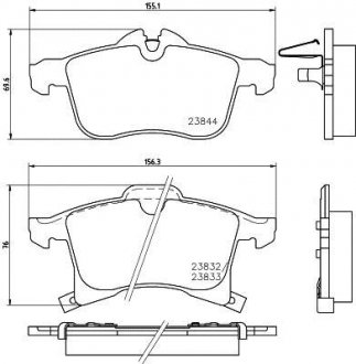 Купить Колодки тормозные дисковые Opel Meriva, Astra, Zafira, Combo, Corsa MINTEX mdb2633 (фото1) подбор по VIN коду, цена 1120 грн.