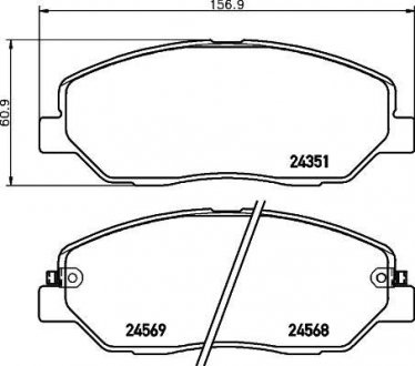 Купить Колодки тормозные дисковые Hyundai Santa Fe, KIA Sorento, SsangYong Korando, Hyundai Genesis, SsangYong Actyon MINTEX mdb2777 (фото1) подбор по VIN коду, цена 1409 грн.