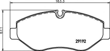 Купити Колодки гальмівні дискові Mercedes W906, Vito, Volkswagen Crafter, Mercedes V-Class, W907, W910 MINTEX mdb2803 (фото1) підбір по VIN коду, ціна 1434 грн.