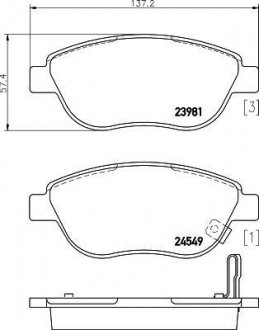 Купить Колодки тормозные дисковые Opel Corsa, Fiat 500 MINTEX mdb2895 (фото1) подбор по VIN коду, цена 1183 грн.