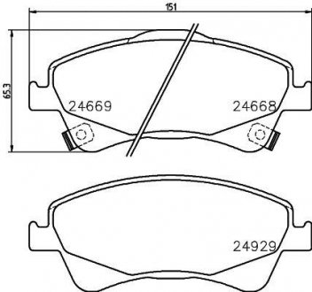 Купити Колодки гальмівні дискові Toyota Corolla, Avensis, Auris, Verso MINTEX mdb3053 (фото1) підбір по VIN коду, ціна 1411 грн.